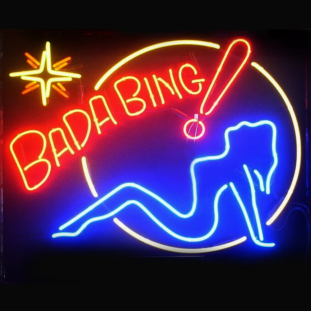 Неоновые вывески подарок Bada Bing девушка из настоящего стекла Пивной бар Паб