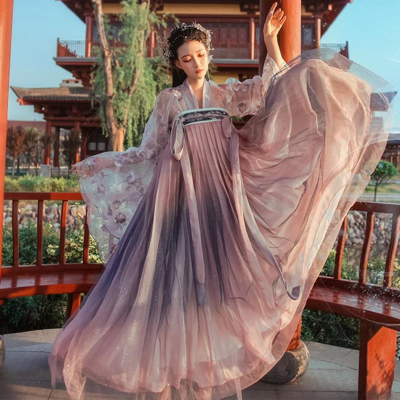  2020 lady womens hanfu costume ancient chinese fairy costumes quality chiffon clothing china nation