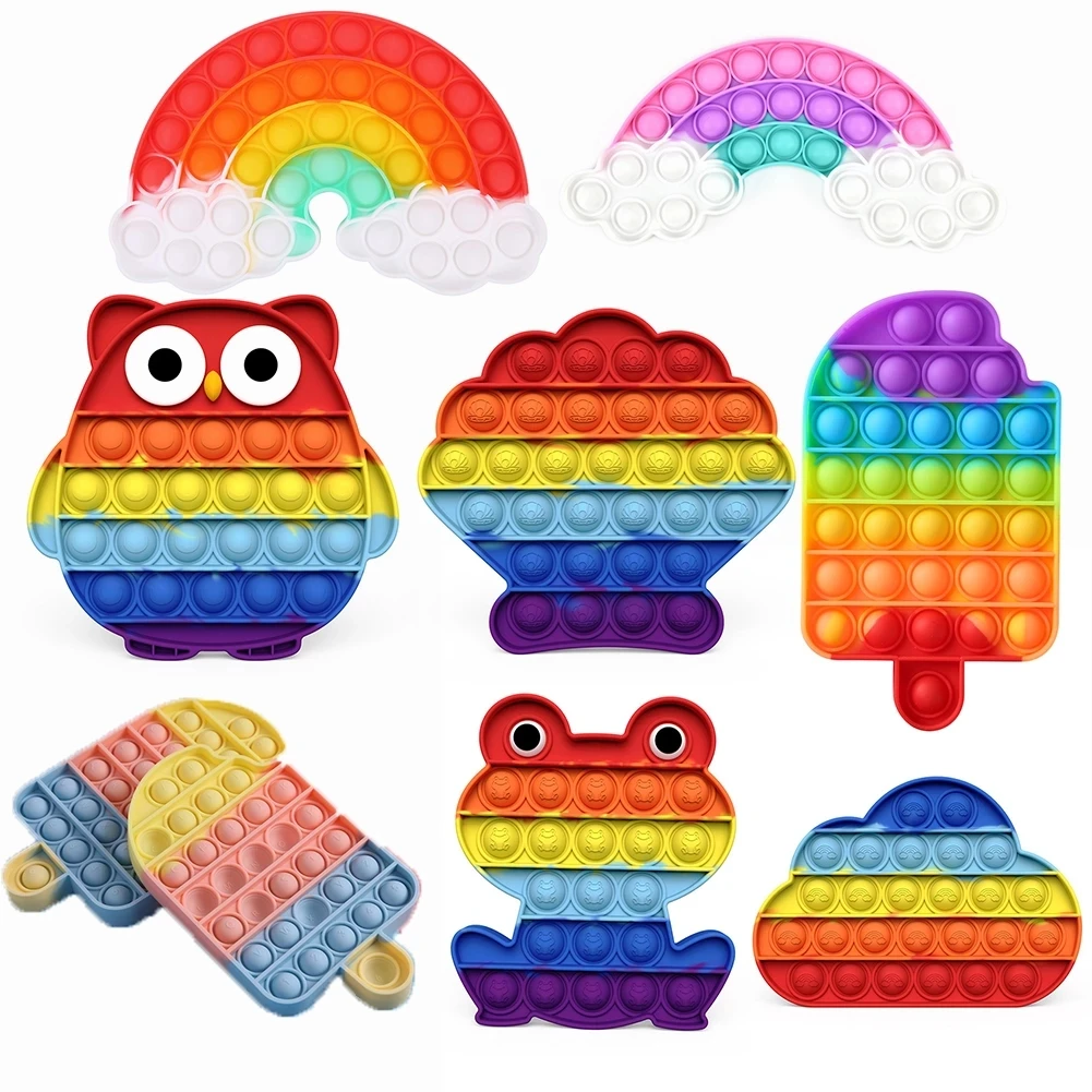60 стилей Tie Dye фиджет-антистресс поцарапает это игрушки пузырьки сенсорные