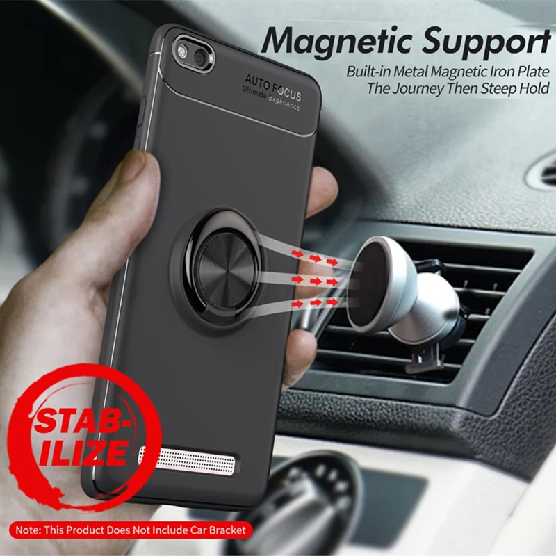 Shockproof Cases For Xiaomi Redmi GO Case Cover Magnetic Ring Holder Soft Matte Silicone Phone redmi go Luxury Coque | Мобильные