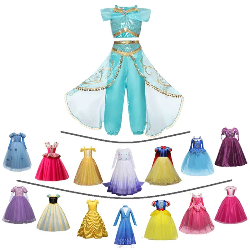 Princess Costume Disfraz-Robe Dress-Up Fairy Beauty Party Girls Children Cosplay Halloween