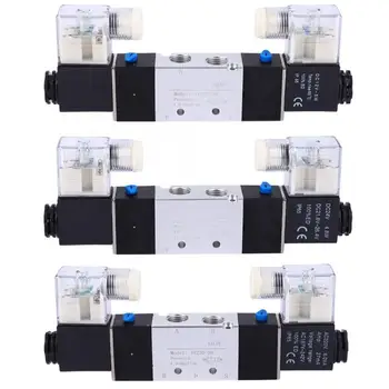 

4V220-08 1/4'' Inlet Outlet 1/8" Exhaust Pneumatic Solenoid Air Valve 2 Position 5 Way DC 12V 24V AC 220V