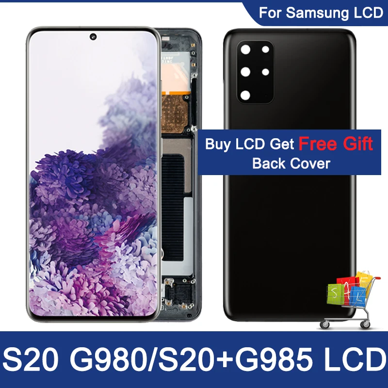 LCD For Samsung Galaxy S20 G980 G980F G980F/DS Display Touch Screen Digitizer Plus G985 G985F + Free Back Cover | Мобильные телефоны
