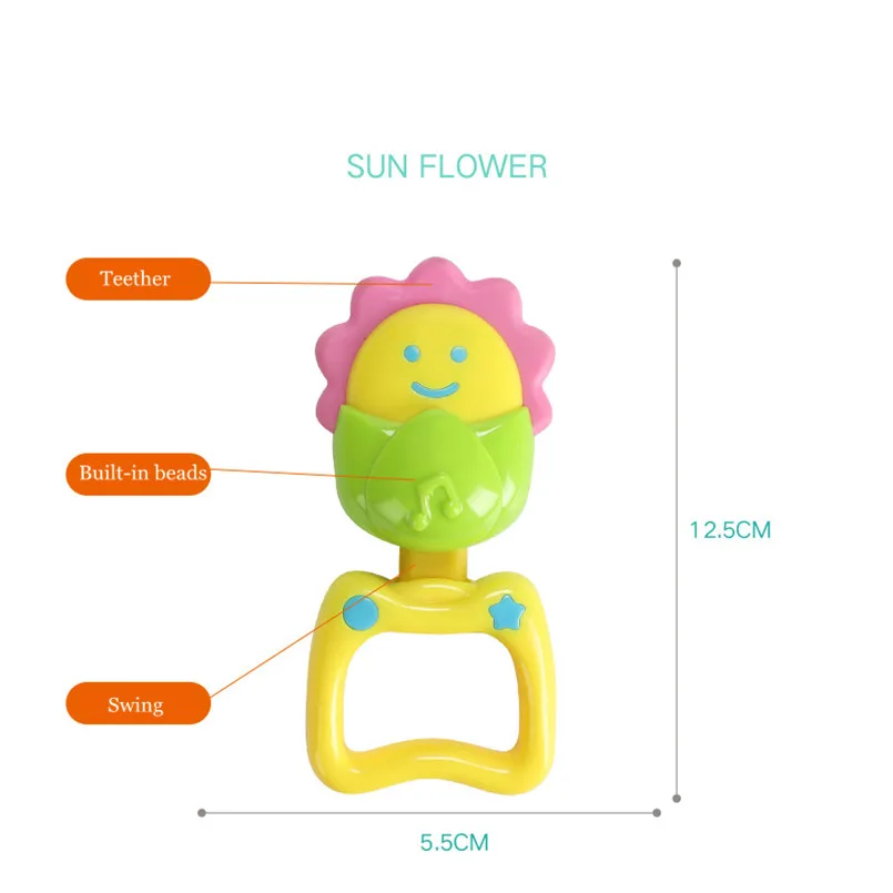 Светло-желтый toys for baby 0-12 month plastic Animal model toy toddler boy teether rattle crib mobile frog toys for children sensory toys - Цвет: Светло-желтый