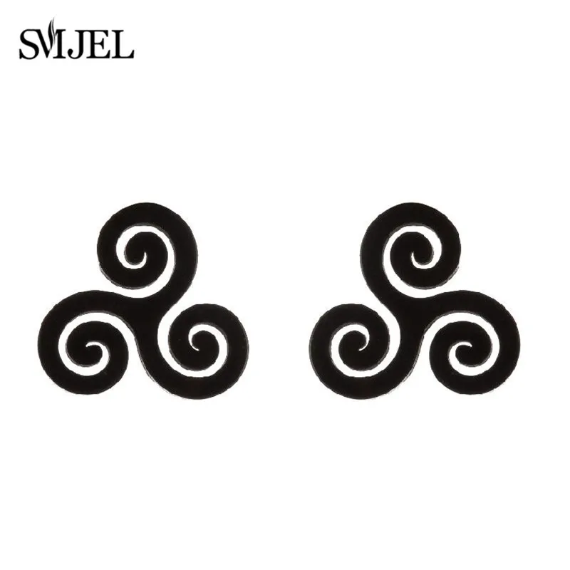 The Symbol Of Triskel Circle Patch Embroidered Celtic Triskelion Badge Applique Iron On Sew On Emblem, White & Black