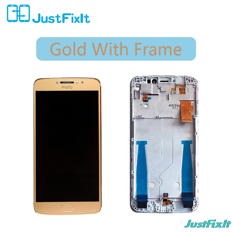 gold with Frame Для MOTO E4 Plus бразильская версия ЖК-дисплей для Motorola XT1770 XT1771 1772 XT1773 ЖК сенсорный экран дигитайзер сенсор - Цвет: gold with Frame