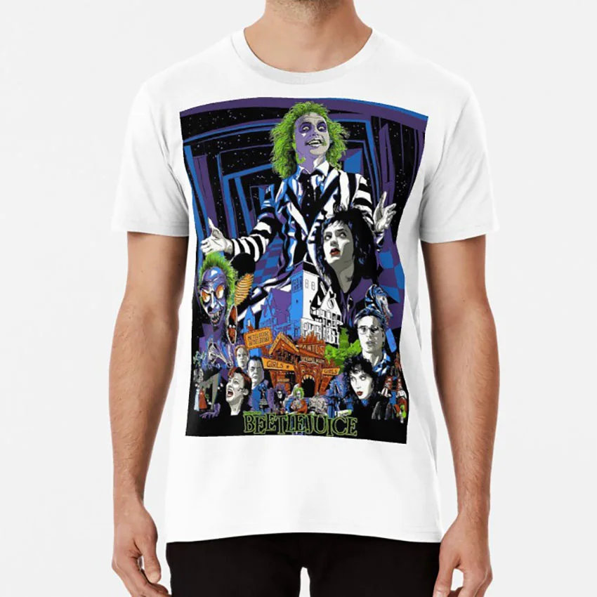Футболка Beetlejuice beetlejuice beetleguise tim burton keaton 80s Классическая Готическая пленка |