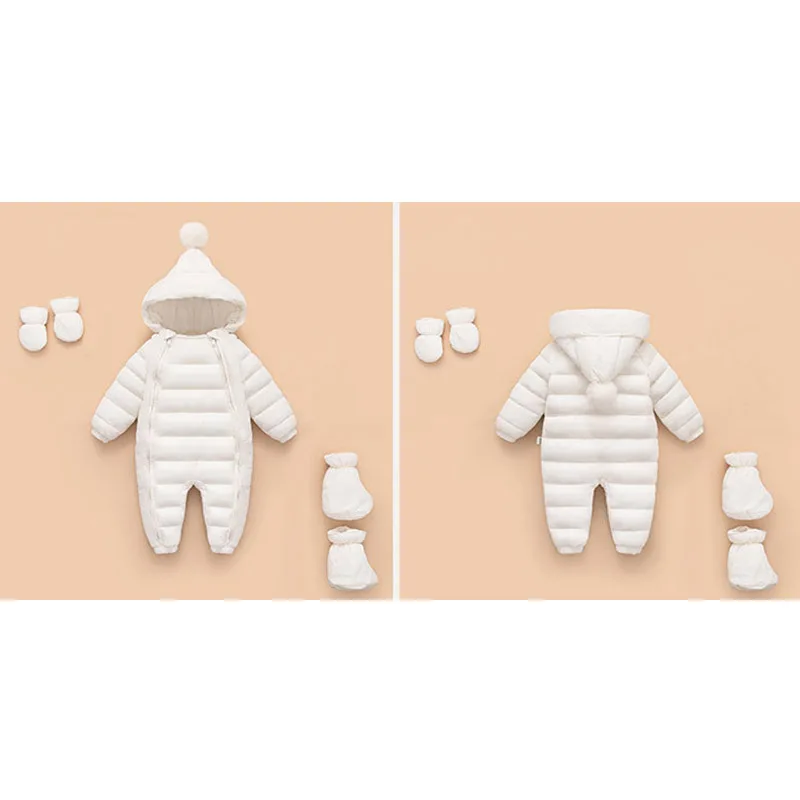 Зимние комплекты одежды из хлопка с длинными рукавами для новорожденных мальчиков и девочек; милый удобный однотонный теплый зимний комбинезон из 3 предметов; комбинезон на молнии