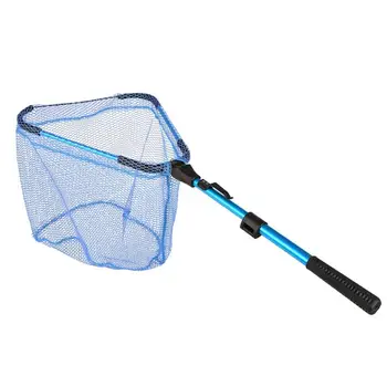 

Aluminum Alloy Fishing Net Practical Scoop Net 2 Section Telescopic Fishing Net (Blue)