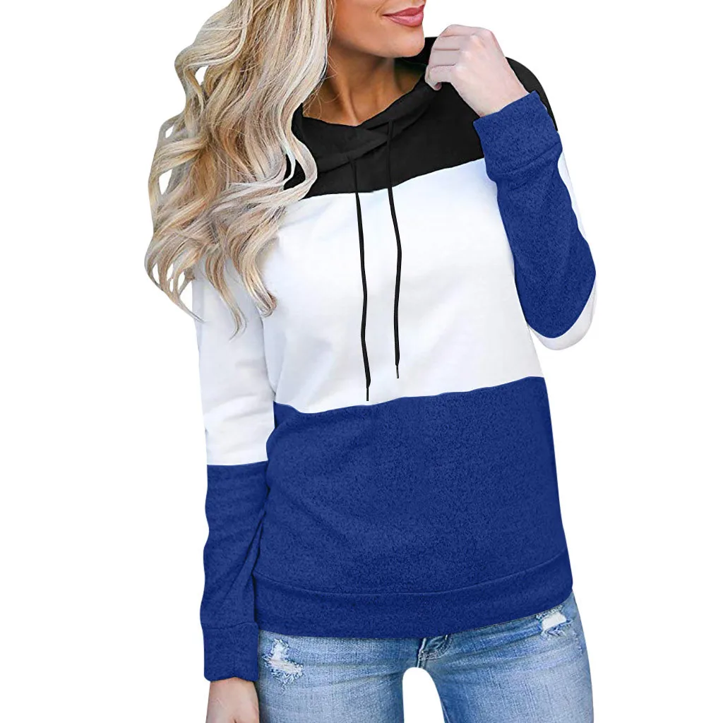 Hoodies Women Autumn 2019 Patchwork Hooded Harajuku Streetwear Hoodie Hoodies And Sweatshirts Women Pullovers Sudadera Mujer