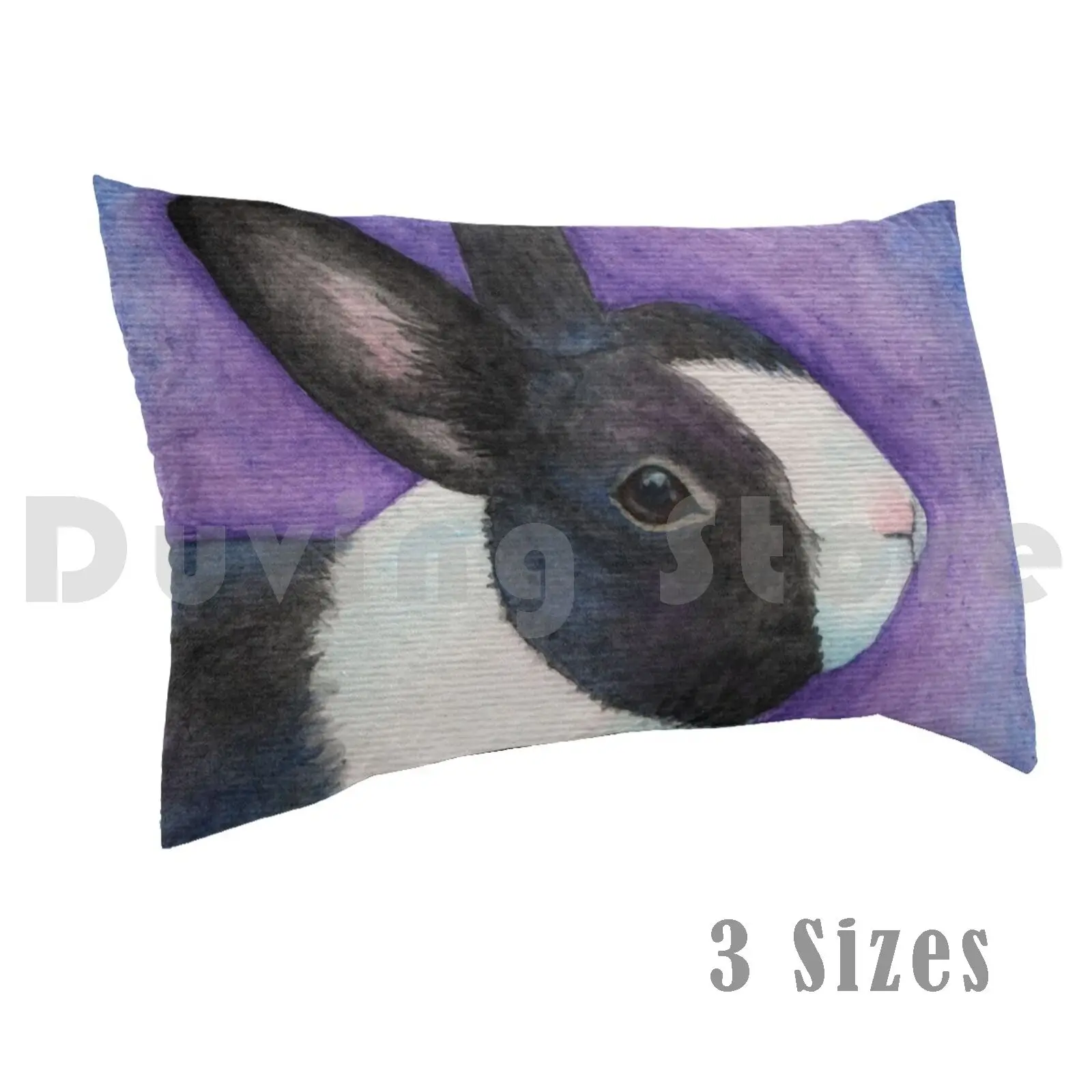 Oliver Classic Dutch Bunny Rabbit Pillow Case Printed 50x75 Purple Blue Black White | Дом и сад