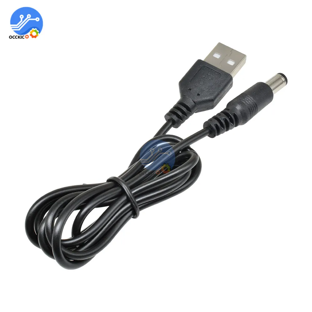 USB 2 0 к DC 5 мм x2.1мм 5.5X2.1 80 см кабель линии электропередач MCU разъем питания|usb 2.0|usb