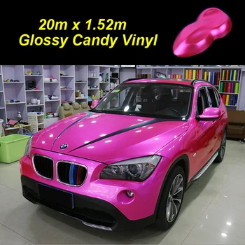 

20m Pink TGM Glossy Candy Vinyl Film Warpping Motorcycle Car Stickers Waterproof Automobiles Bubble Air Free