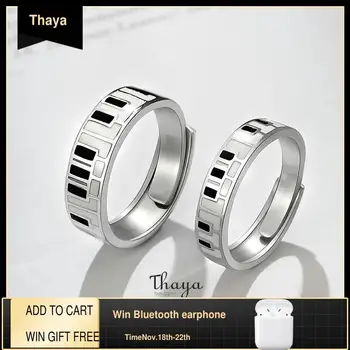 

Thaya Original Design Authentic S925 Sterling Silver Open Design Piano Rings Couple Rings For Women Retro Luxury Jewelry