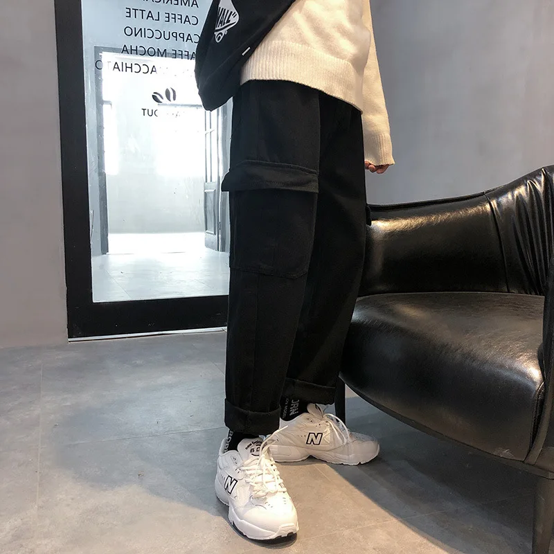

Large Size Hong Kong Style Literature And Art Simple Loose Straight Jeans Men And Women Korean-style Casual Trousers Nk15-p5