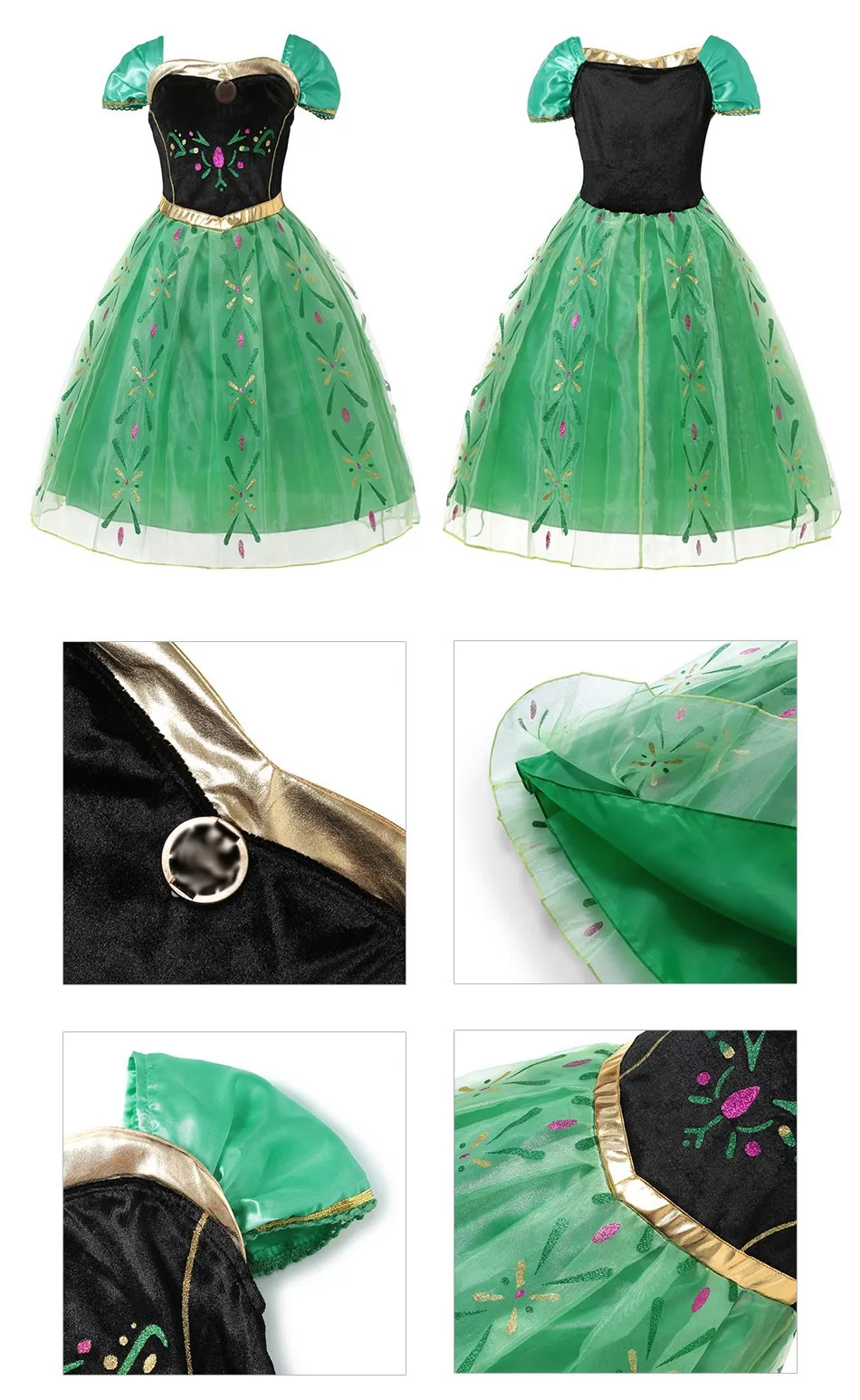 Anna Dress For Girl Kids Princess Dress Up Frock Children Carnaval Cosplay Costumes Teenager Girl Halloween Party Robe