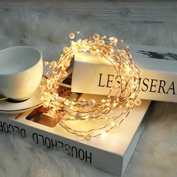 5M/10M LED Lamp Deads Copper Color Gold Wire Fairy Light String Warm Light Garland Christmas Wedding Party Outdoor Decoration