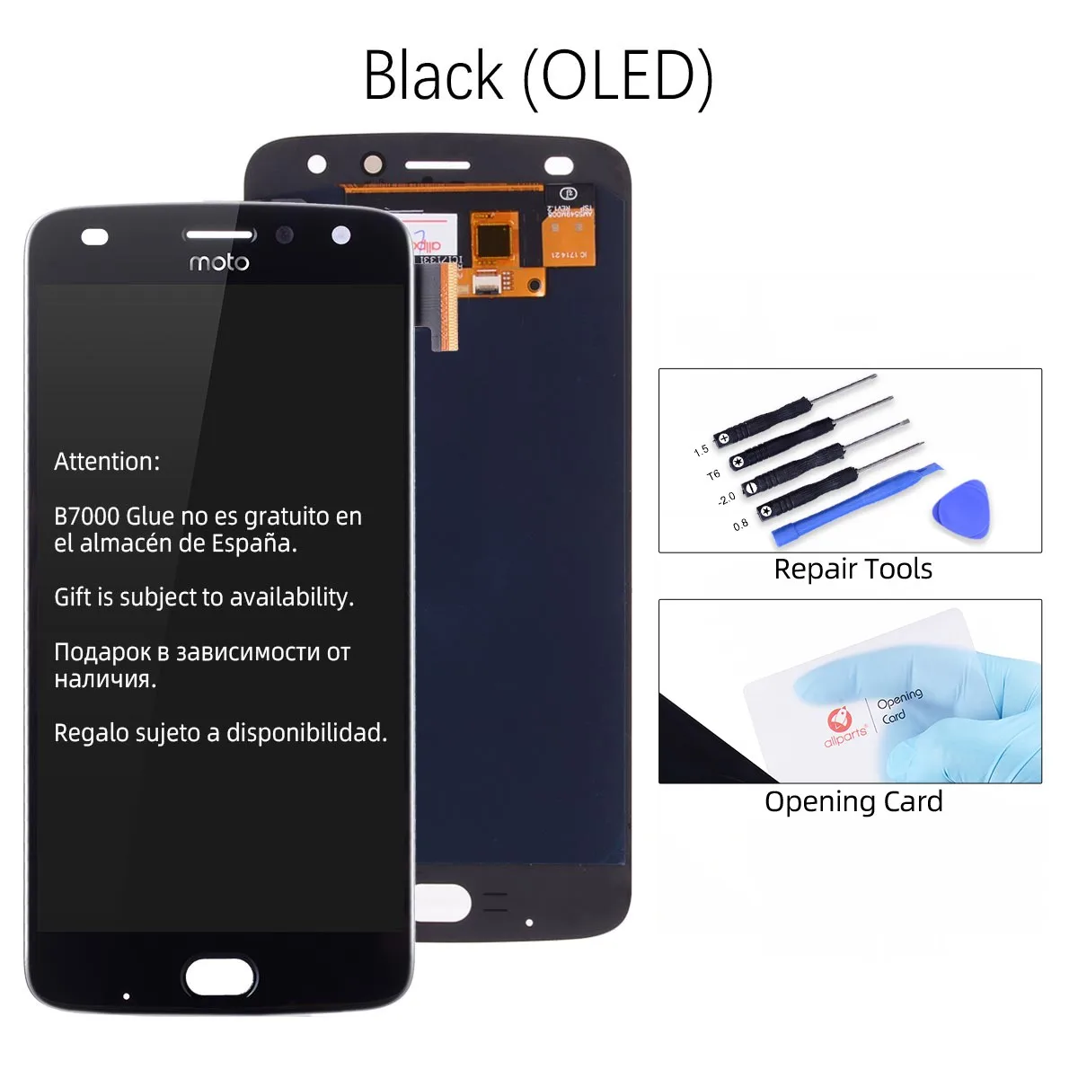 OLED AMOLED Дисплей для Motorola Moto Z2 Play LCD XT1070 в сборе с тачскрином 5.5'' черный белый - Цвет: OLED Black