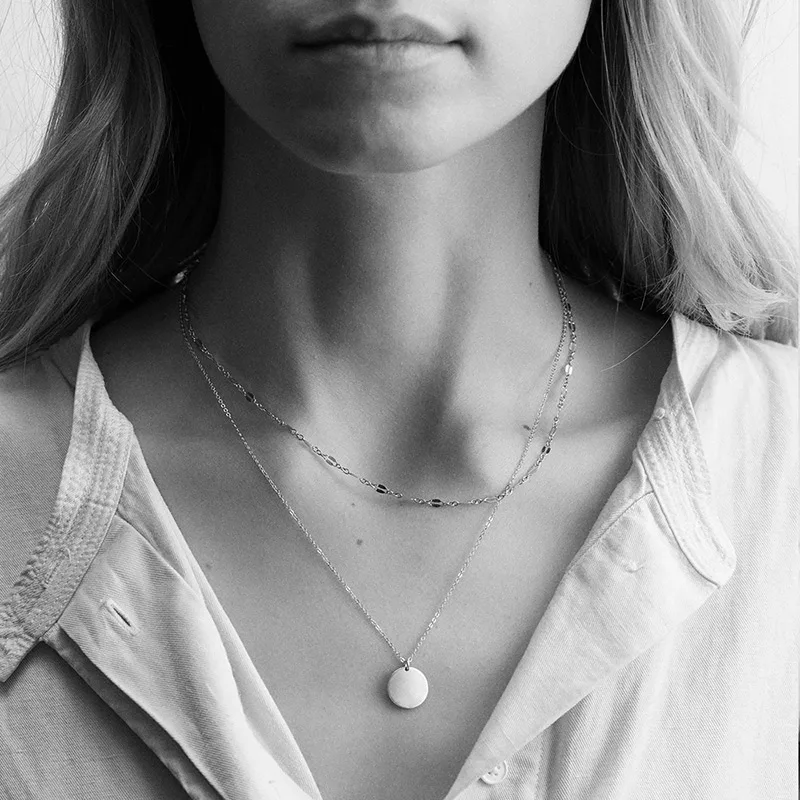 EManco 316L ожерелье из нержавеющей стали, женское персонализированное ожерелье с буквами для женщин, простой многослойный женские ожерелья-чокеры, подарок - Окраска металла: CDNN007