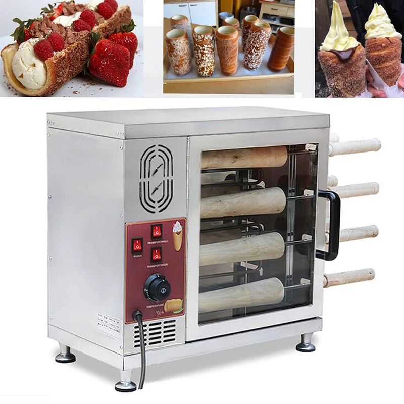 

Electric Chimney Cake Roll Machine Hungarian Chimney Cake Oven Waffle Maker Toaster Roll Machine Donut Churro Baker