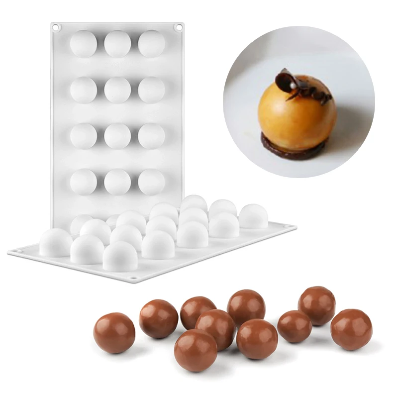3D Silicone Molds Mini Truffle 15 Hole Round Ball Shaped Baking Moulds Cake Mold For Dessert Muffin Brownie Kitchen Tools |