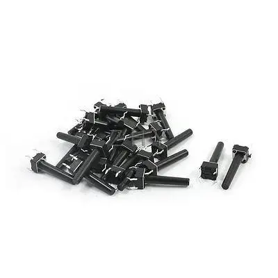 

25Pcs Momentary Tact Tactile Push Button Switch 6x6x21mm 4-pin DIP