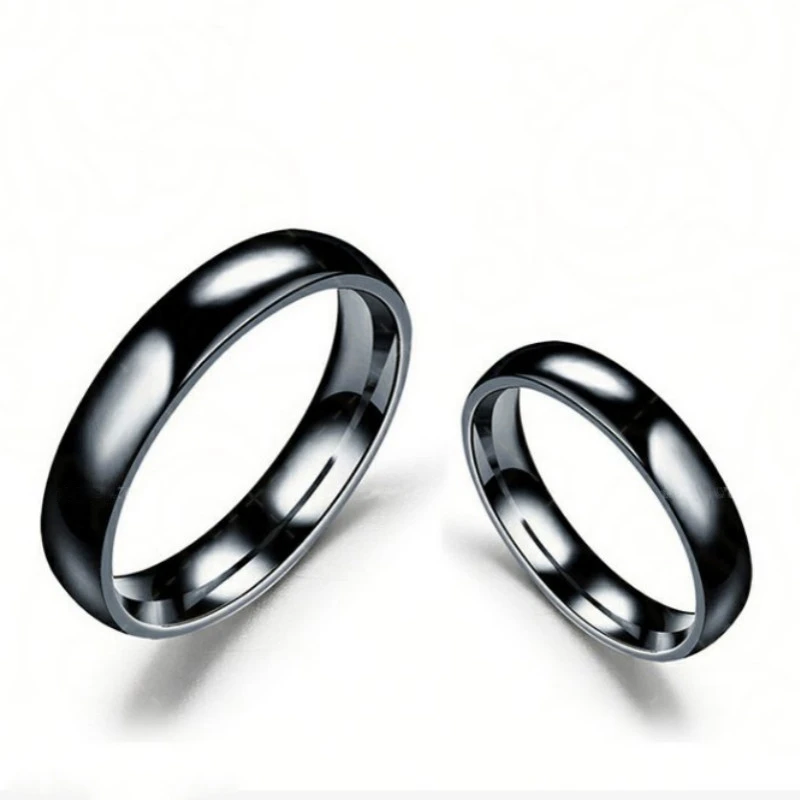 4mm 6mm Stainless Steel Couple Rings for Women Man Gold Silver Color Ring for Lovers Wedding Retro Jewelry for Gift WC006 5
