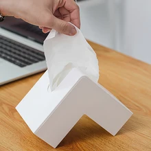 

Right Angle Tissue Box Napkin Holder Tissue Boxes Nordic Style Kitchen Desktop Napkin Paper Storage Case Home Decoration
