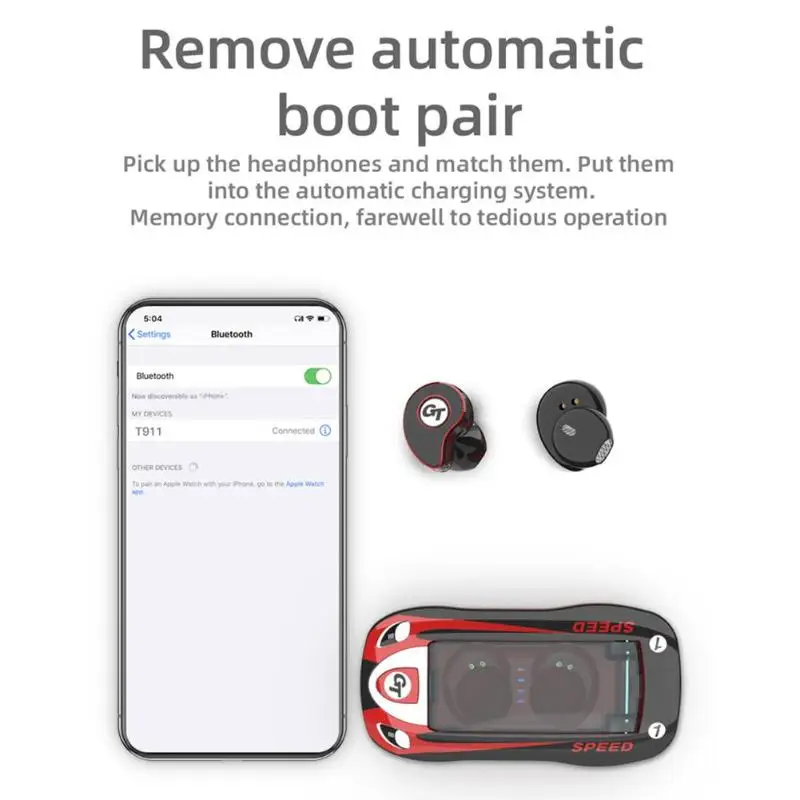 Bluetooth V5.0 наушники беспроводные стерео спортивные BT5.0 наушники-вкладыши стерео наушники с двойным микрофоном и зарядным устройством