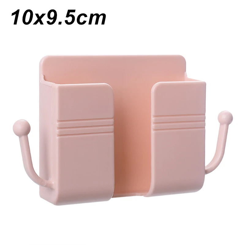 Multifunction Mobile Phone Wall Hanger Self Adhesive Charging Holder Plug Remote Control Storage Box Earphone Cable Organizers iphone charging stand Holders & Stands