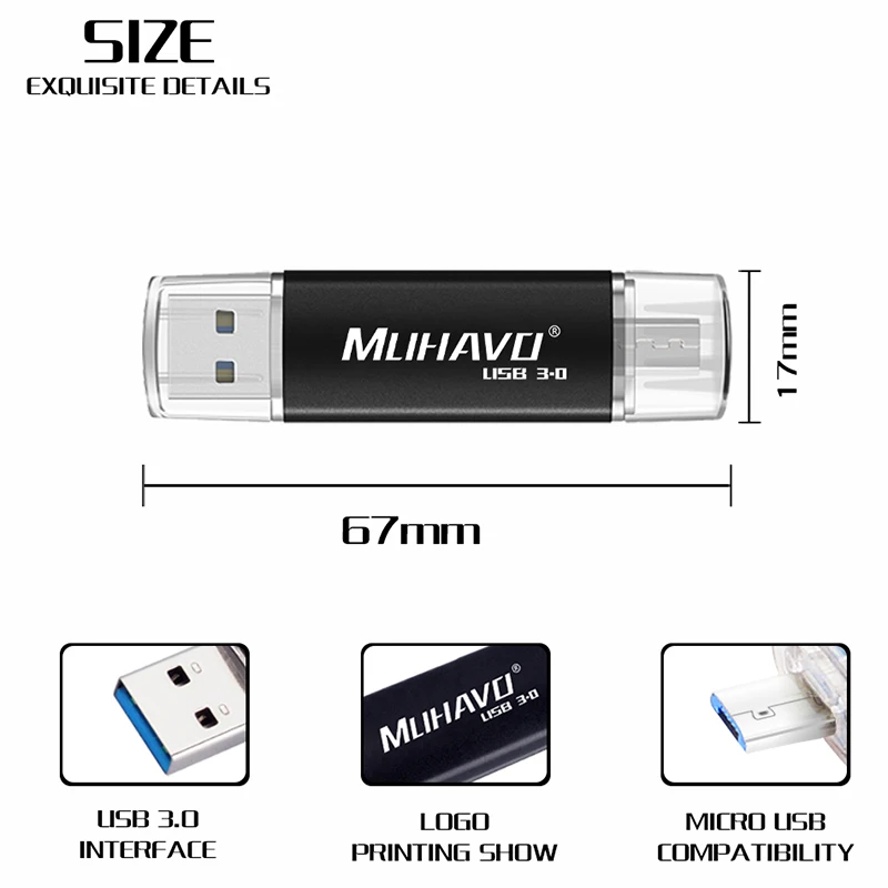 Metal Usb 3.0 pendrive 64gb 32gb 16gb 8gb otg usb stick pen drive 128gb usb flash 3.0 High Speed OTG usb flash drive Custom logo