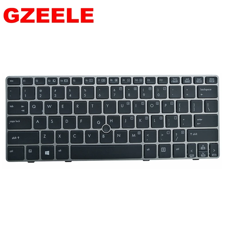 Новая клавиатура США для hp EliteBook 2560p 2570P 2570 2560 ноутбук на английском языке КБ Серебристая Рамка