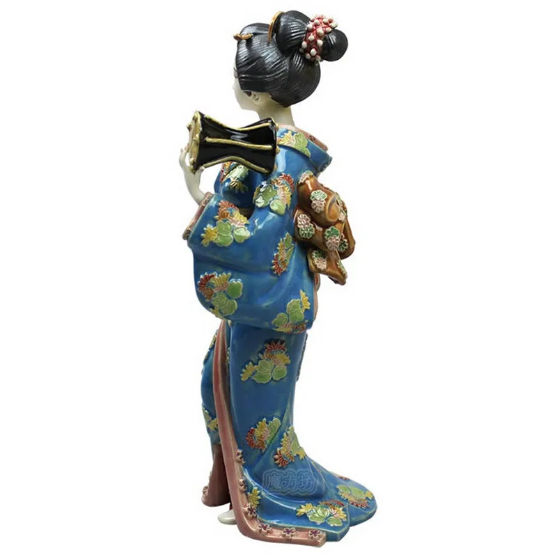 Японское кимоно Гейша Леди Статуя Античная Керамическая Женская фигурка ремесло фарфоровая декоративная фигурка для дома Коллекционная R2421