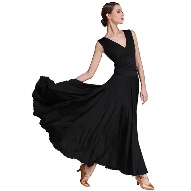 

Flared Deep V Neck Sleeveless Dress 226-665