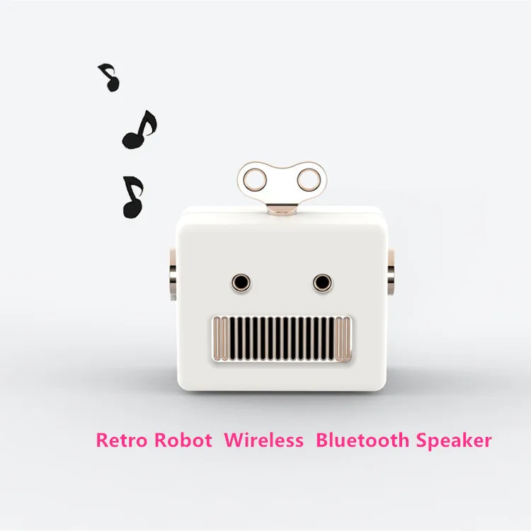 [Белый] Новые мини-Портативные подарки Ретро робот-динамик компактный милый беспроводной bluetooth-динамик