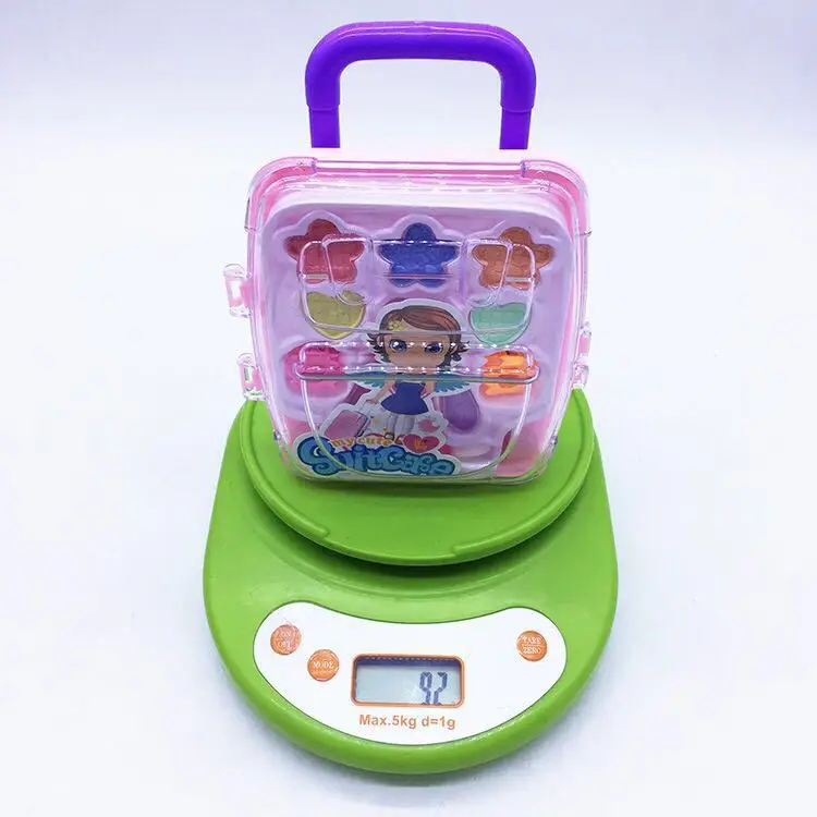 Детский DIY игровой набор для макияжа, набор для моделирования, милый мини багаж, дорожная тележка, тени для век, красная Солнцезащитная косметика