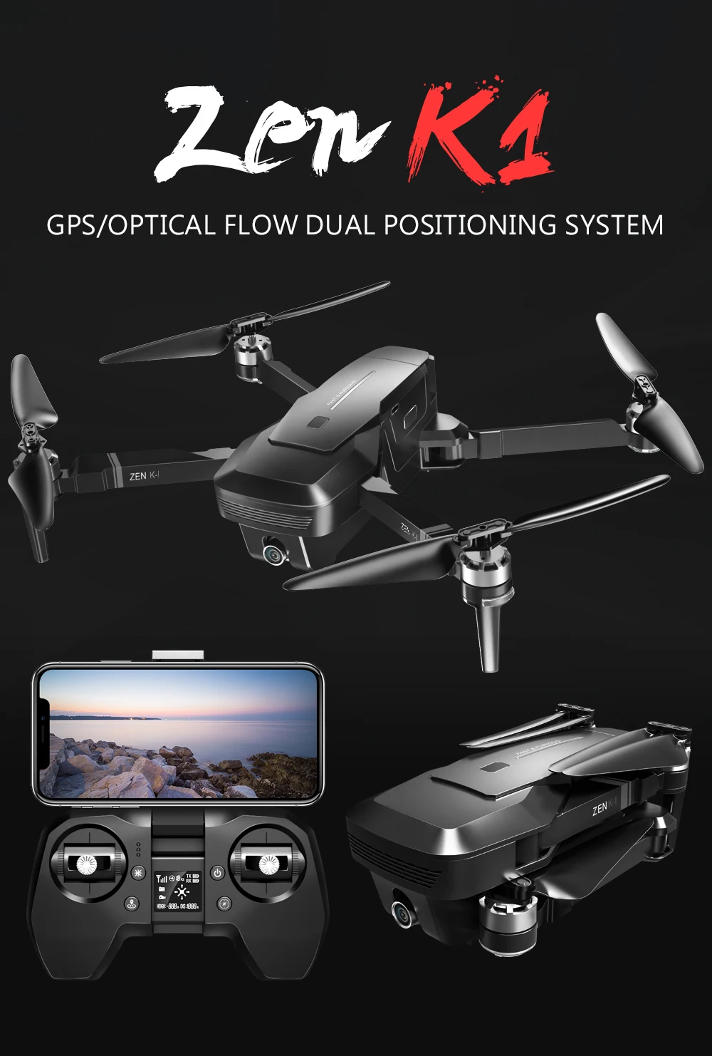 VISUO ZEN K1 Радиоуправляемый Дрон с GPS 4K Квадрокоптер с камерой управление жестами Квадрокоптер Flight 28mins следить за мной Дрон VS F11 B4W SG906