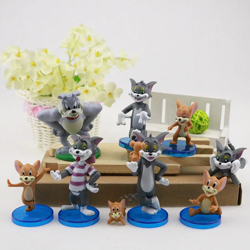 

5/9pcs/set Cartoon Toys Tom And Jerry Action Figure Room Decoration PVC Collection Model Classic Toys Dolls Kids Birthday Gifts