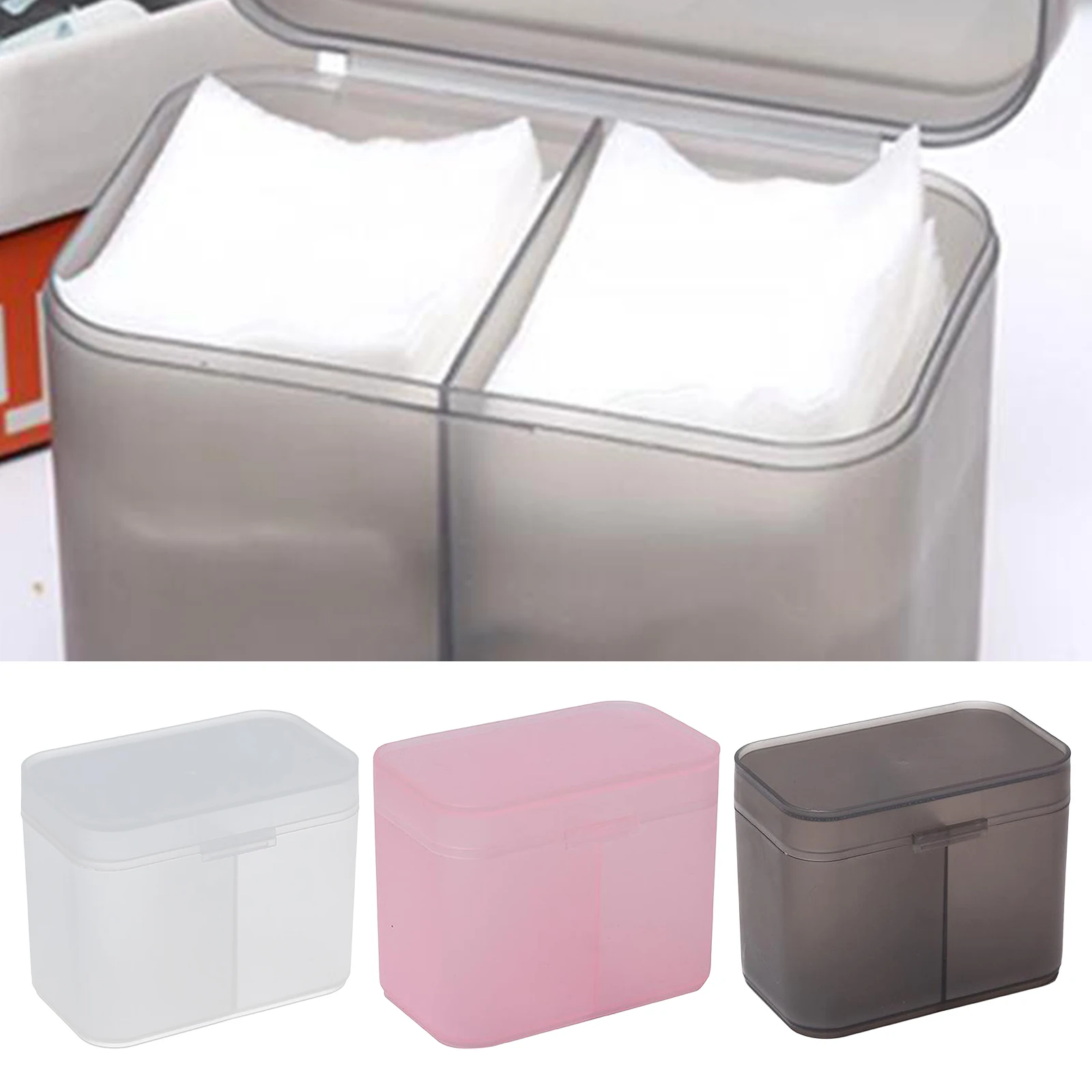 

Plastic Organizer Holder Cotton Swab Nail Towels Makeup Pads Storage Clear Nail Wipes Storage Box Cotton Bud Container