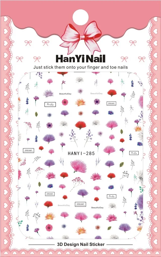 HANYI285 Цветочные узоры! Лак для ногтей задний клей деколь декорации дизайн ногтей стикер для ногтей Советы красоты - Цвет: HANYI285