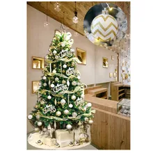 30 шт., белые Золотые декоративные шары для рождественской елки, рождественские вечерние подвесные шары на окно для дома, Рождественские Подвески#15