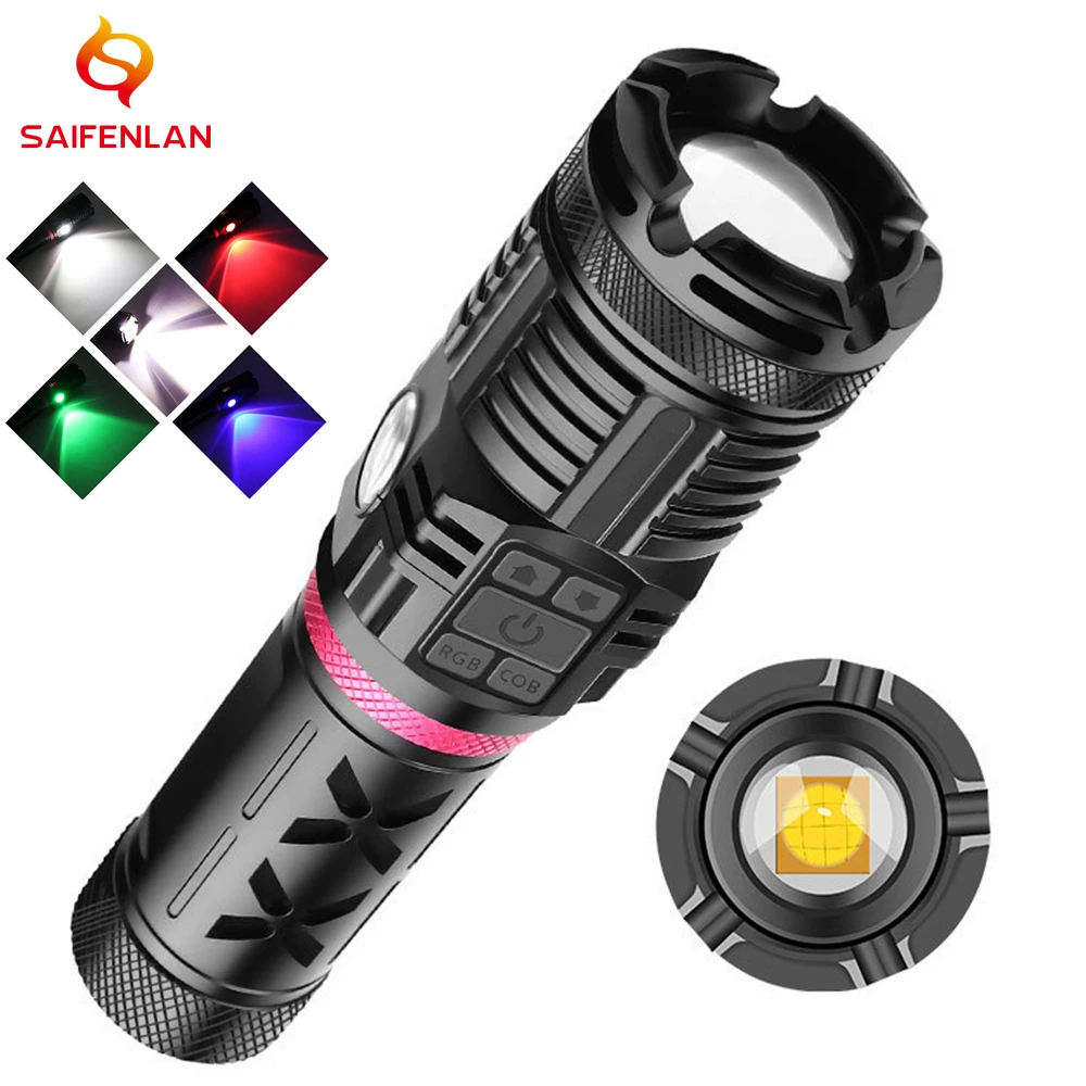 

2021 High Bright Power XHP160 LED Flashlight Aluminum Hunting Waterproof Torch Light Powerful Lanterna By 3* 18650 Battery