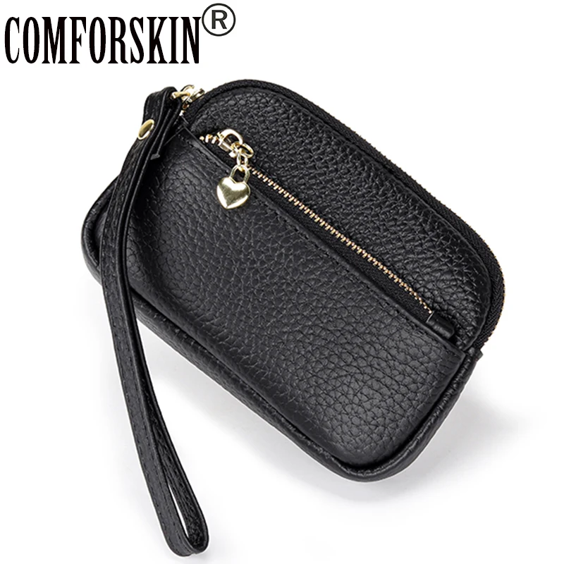 

COMFORSKIN The First Layer Of Cow Leather Ladies Coin Purse Dropshipping Multi-function Zipper Pocket For Women