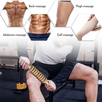 Tcare Wooden Exercise Roller Handheld Cellulite Blasters Sport Injury Gym Body Leg Trigger Point Muscle