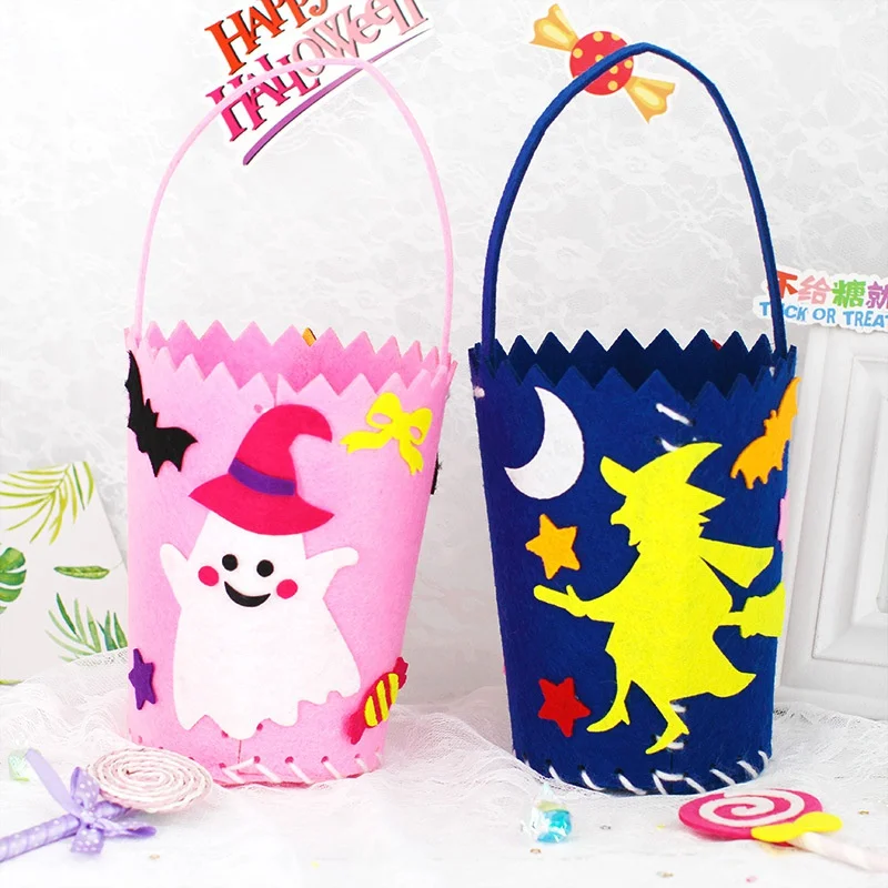Halloween Treat Candy Bags Handmade Material Bag Craft DIY Supplies for Kids Children Party Decoration Baby child Toys Kid Gift