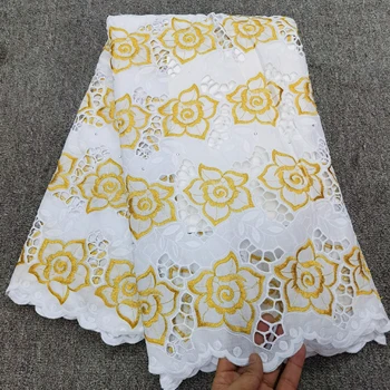 

gold african lace fabric 2019 high quality lace swiss voile lace in switzerland tissu broderie dubai fabric for wedding 5yard