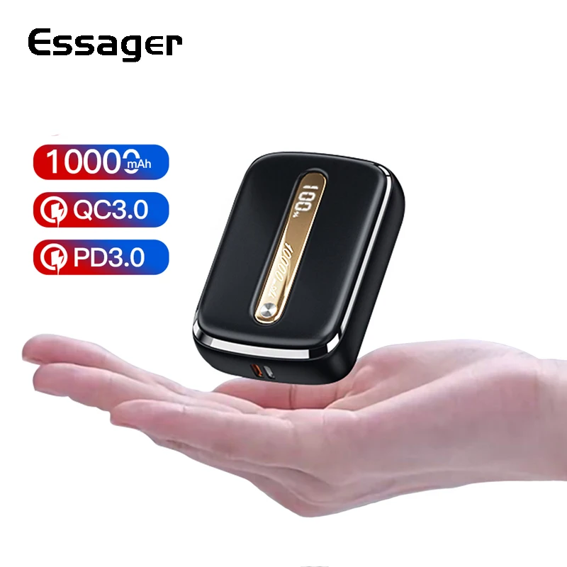 Портативный внешний аккумулятор Essager 10000 мАч QC PD 3 0 мини зарядное устройство для