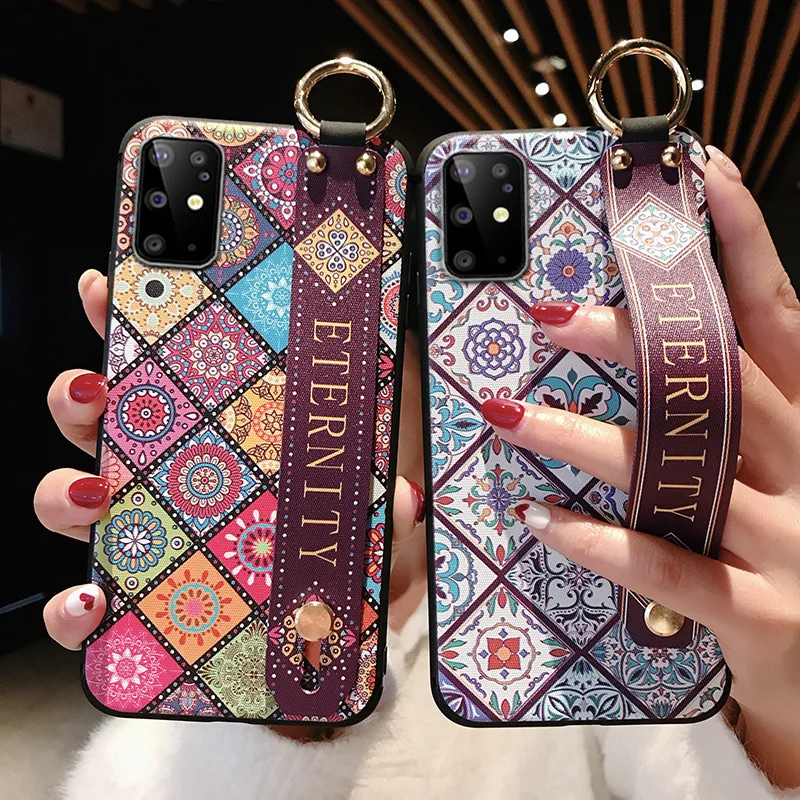 Чехол для телефона Galaxy Note 20 роскошный чехол с ремешком на запястье рисунком