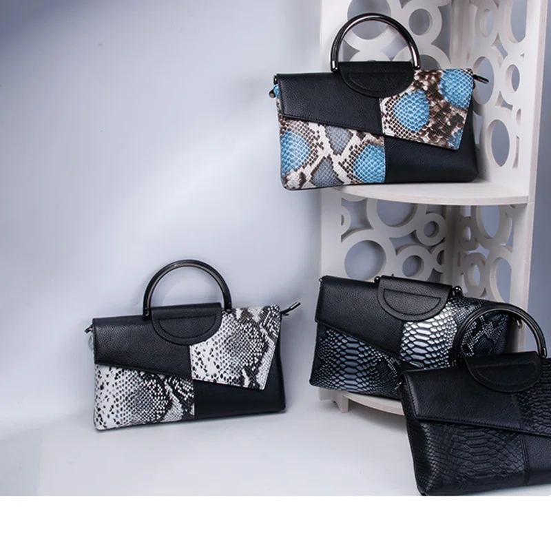 

Bolsa Feminina 2019 High Quality Women Bag New Snake Handbag Women Messenger Bag Small Genuine Leather Famous Brand Shoulder Bag
