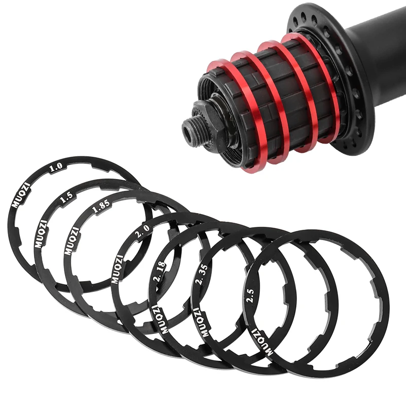 5pcs Bike Hub Washer 7 8 9 10 11 12 Speed Cassette Flywheel Spacer 1mm 1.5mm 1.85mm 2mm 2.18mm 2.35mm 2.5mm Freehub Gasket bike hub washer